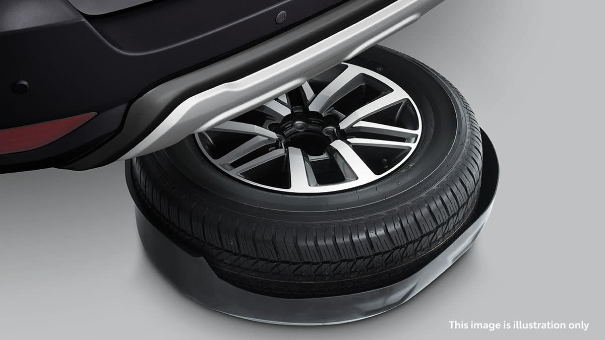 Provides your spare tire with a safer place every time you travel.