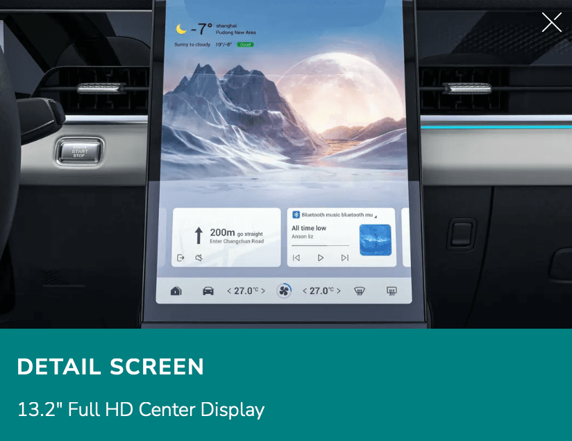 13.2" Full HD Center Display