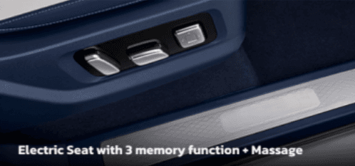 Jok elektrik dengan 3 pengaturan memori dan fitur pijat, memberikan kenyamanan personal maksimal untuk perjalanan jauh maupun harian.
