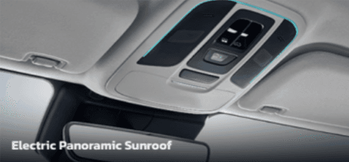 Sunroof panoramik elektrik yang menghadirkan pencahayaan alami dan kesan kabin lebih luas serta premium.