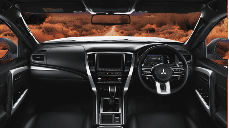 Kabin mewah dengan jok kulit berkualitas. Dilengkapi panel instrumen digital modern, head unit layar sentuh terintegrasi, serta aksen silver yang elegan, memberikan kesan sporty dan kenyamanan berkendara kelas atas.