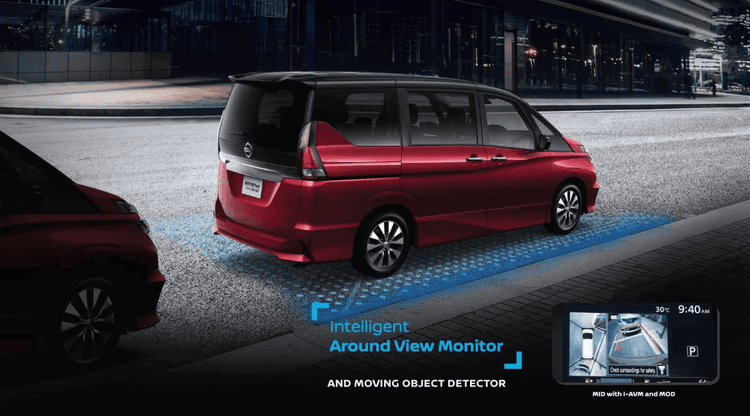 Fitur Intelligent Around View Monitor membantu Anda memantau kondisi sekitar kendaraan secara menyeluruh saat parkir atau bermanuver. Kamera 360 derajat dan Moving Object Detector meningkatkan visibilitas.
