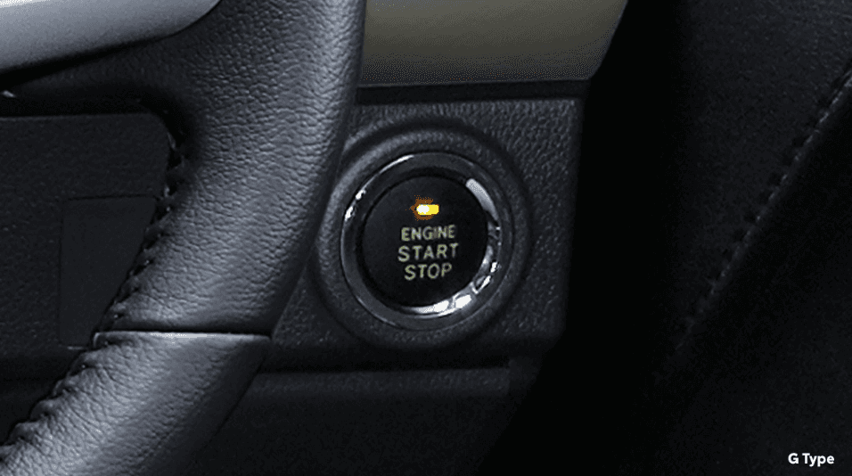 fitur Engine Start Stop Button yang memudahkan Anda menyalakan dan mematikan mesin tanpa kunci. Cukup tekan tombol saat smart key berada di dalam mobil.